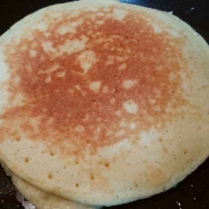 いつものホットケーキより、ふわふわに作れました！